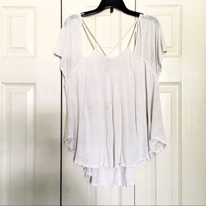 Free People flowy boho top white